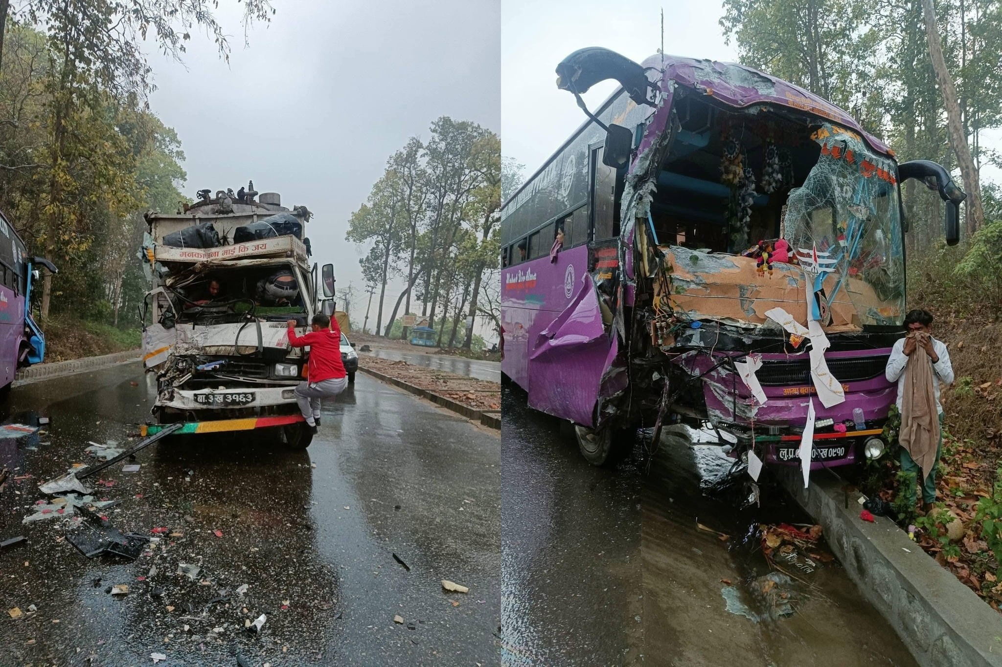 गैँडाकोटमा ३ वटा सवारीसाधन एकापसमा ठोक्कियो, १२ जना घाइते
