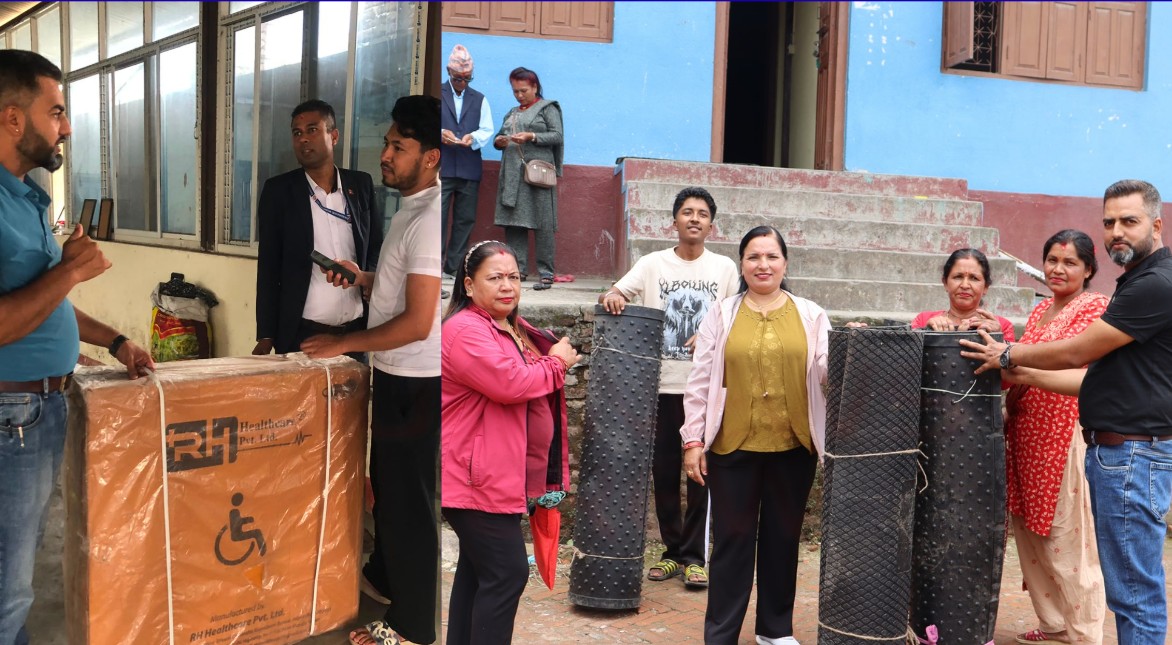 चन्द्रागिरि–६ मा किसानलाई गाई म्याट, अपाङ्गता भएका नागरिकलाई सहायता सामग्री वितरण