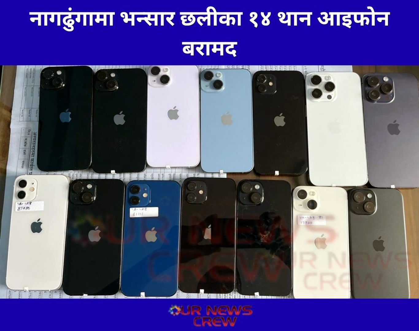 नागढुंगामा भन्सार छलीका १४ थान आइफोन बरामद
