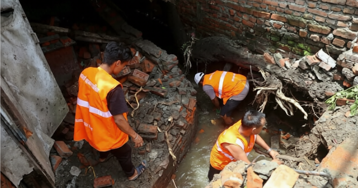 माइतीघरको ढल निकास सुधार्न सेनाको गेट नजिक पाइप खोतलिँदै