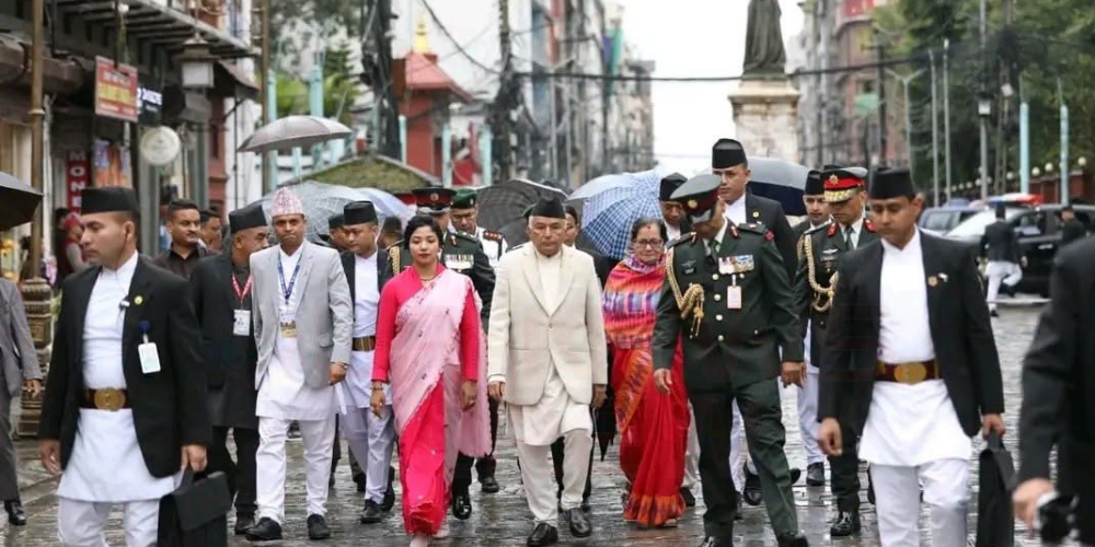इन्द्रजात्राको मुख्य दिन वसन्तपुरमा विशिष्ट अतिथिको उपस्थिति